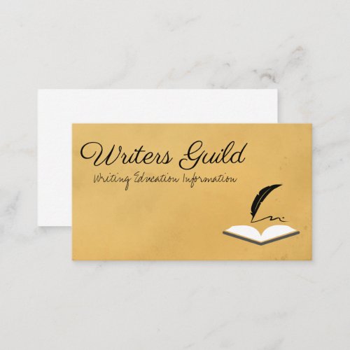 Feather Pen and Book Business Card