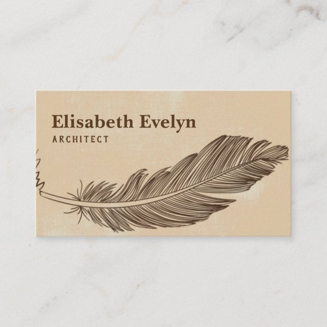 Feather pen business card (Front)