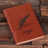 Feather Pen Gift Set: Gift Box and Leather Journal (Top)