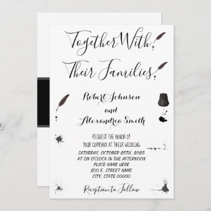 Feather Pen & Inkwell Wedding Invitation