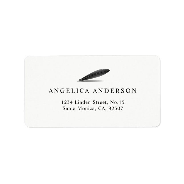 Feather Pen Logo Return Address Label (Front)