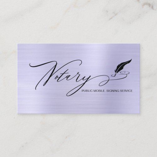  Feather Pen  NOTARY Stamp PHOTO Signing Agent  Business Card