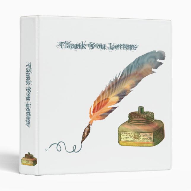 Feather Pen Thank You Binder (Front/Spine)