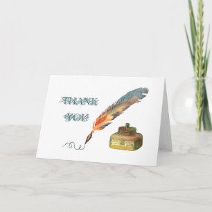 Feather Pen Thank You Greeting Card