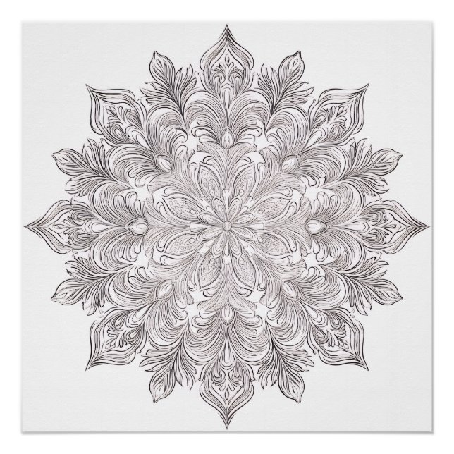 Feather Petal Mandala Poster (Front)