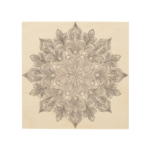 Feather Petal Mandala Wood Wall Art