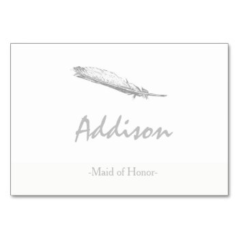 Feather Place Cards by Apostrophe_Weddings at Zazzle