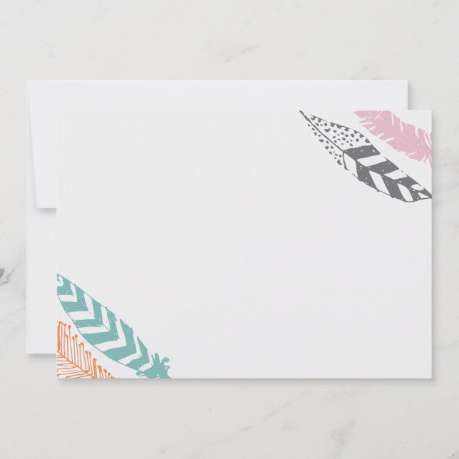 Feather Print 5x7 Stationery by Origami Prints Note Card (Front)
