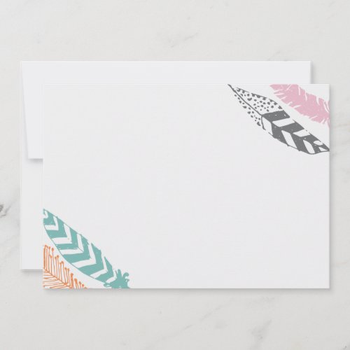 Feather Print 5x7 Stationery by Origami Prints Note Card