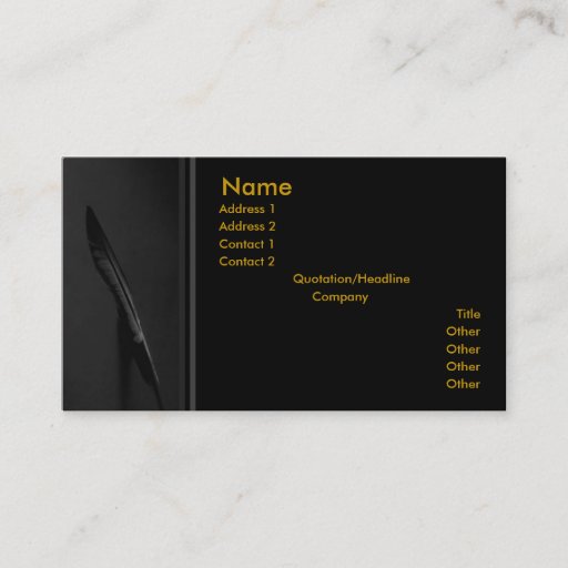 Customizable Feather Profile Card Business Card