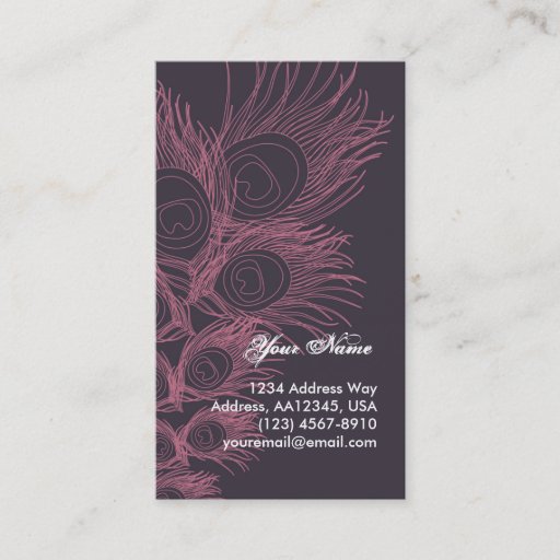 Customizable Feather Profile Card - Burgundy Business Card