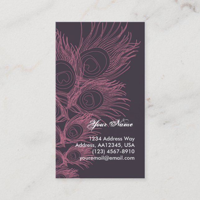 Feather Profile Card - Burgundy (Front)