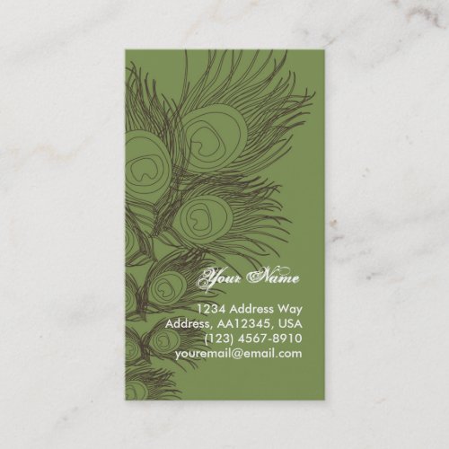 Feather Profile Card - Green Business Card Templates