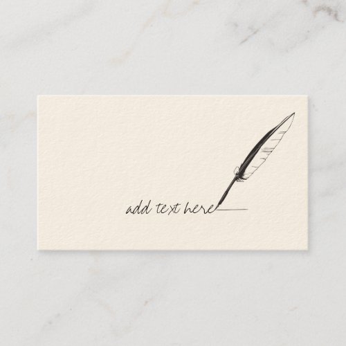 Feather Quill Author Writer Book Publishing Business Card