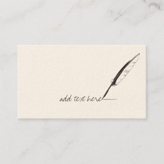 Feather Quill Author Writer Business Cards