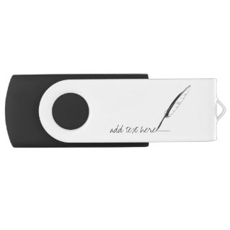 Feather Quill Author Writer Business Cards Flash Drive