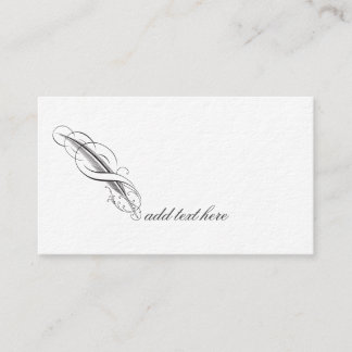 Feather Quill Author Writer Editor Publishing Business Card