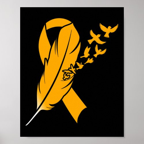 Feather Ribbon _ Leukemia Awareness  Poster