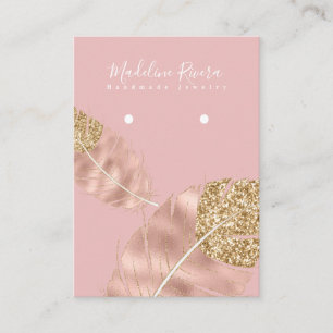 Feather Rose Gold Artisan Earring Display Card