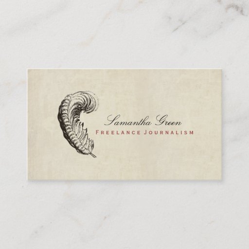 Customizable Feather Simple Distressed Vintage Business Card