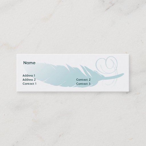 Customizable Feather - Skinny Business Cards