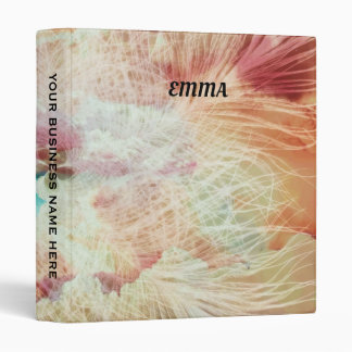 Feather Snowflake Sky Clouds Galaxy Purple Blush 3 Ring Binder