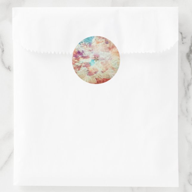 Feather Snowflake Sky Clouds Galaxy Purple Blush Classic Round Sticker (Bag)