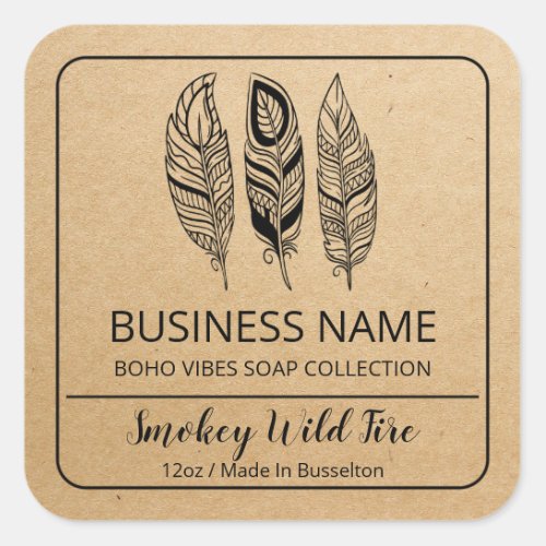 Feather Soap Business Labels