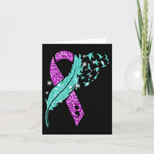 Feather Suicide Prevention Awareness You Problem P Card (Front)