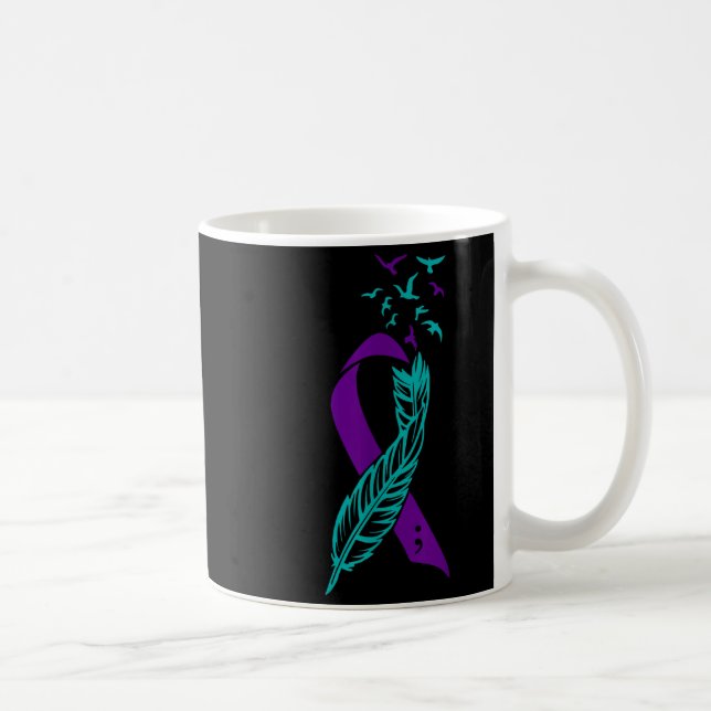 Feather Suicide Prevention Awareness You Purple Te Coffee Mug (Right)