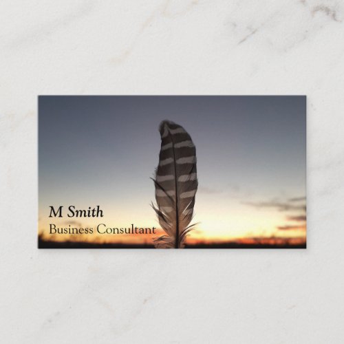Feather Sunset Business Card