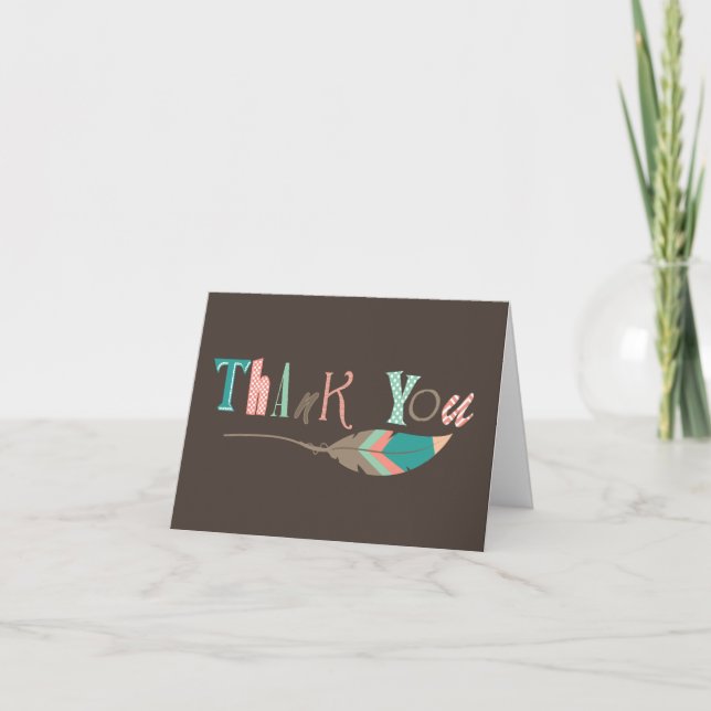 Feather Thank You Note Card (Front)