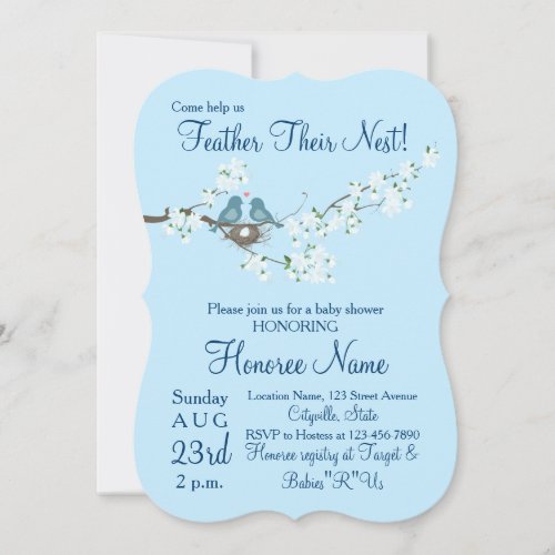 Feather Their Nest Little Birds Shower Invite