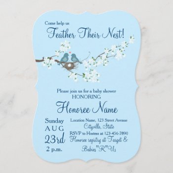 Feather Their Nest Little Birds Shower Invite by SweetPeaCards at Zazzle