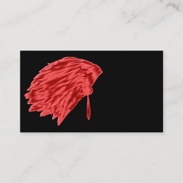 feather top, business cards, native,american, card (Front)