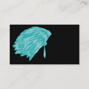 feather,top,native business card,blue, card