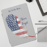 Feather USA Flag Never Forget Remembrance<br><div class="desc">Feather USA Flag Never Forget Remembrance iPad cover. Introducing our personalized Feather with USA Flag Never Forget Remembrance iPad cover—a touching design to honor and remember. The gracefully rendered feather, embedded with the USA Flag, symbolizes resilience and patriotism. The phrase "Never Forget" takes on a personal touch with the option...</div>