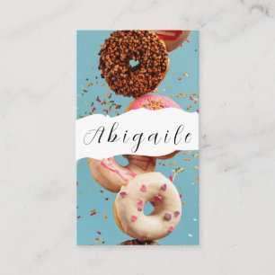 Feather Vector Seamless Vintage Donuts Business Card