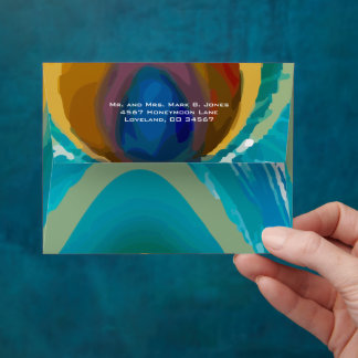 Feather Vintage Peacock Wedding Envelope