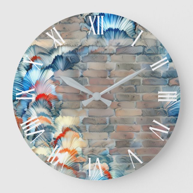 Feather Wall Art Collection Large Clock (Front)