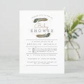 Feather Watercolor Baby Shower Invitation (Standing Front)