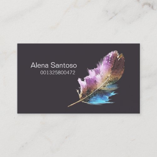 Feather Watercolor Business Card