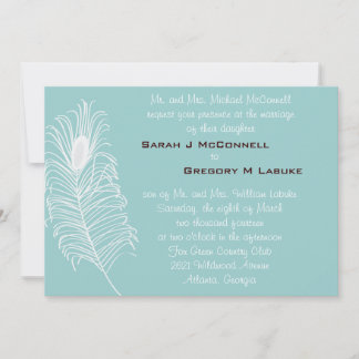 Feather Wedding Invitation