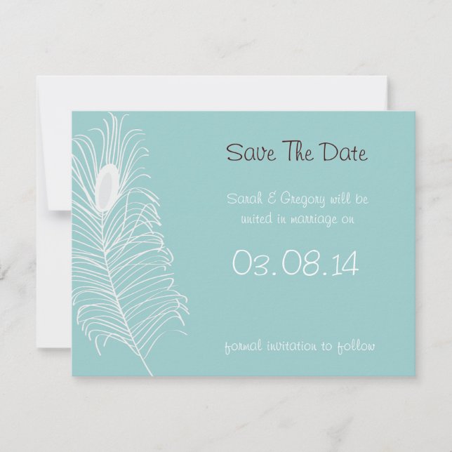 Feather Wedding Save The Date (Front)