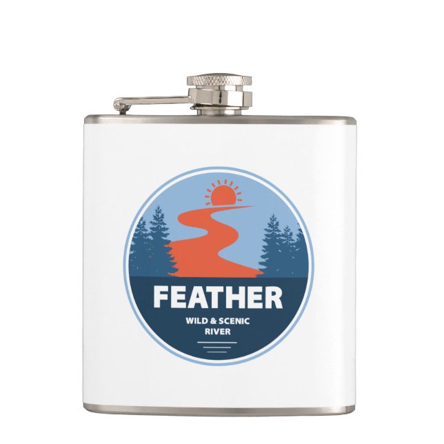 Feather Wild And Scenic River Flask (Front)