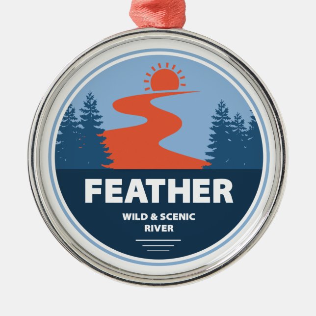 Feather Wild And Scenic River Metal Ornament (Front)