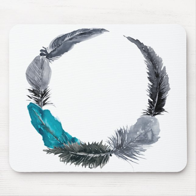 Feather Wreath Mouse Pad (Front)
