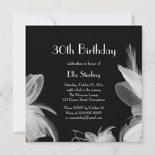 Feathered 1920s Birthday Invitation