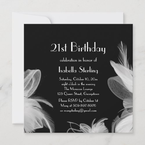 Feathered 1920's Birthday Invitations