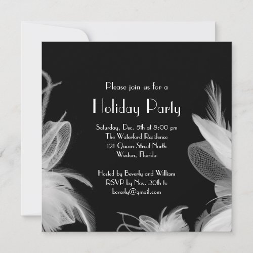 Feathered 1920s Holiday Invitation